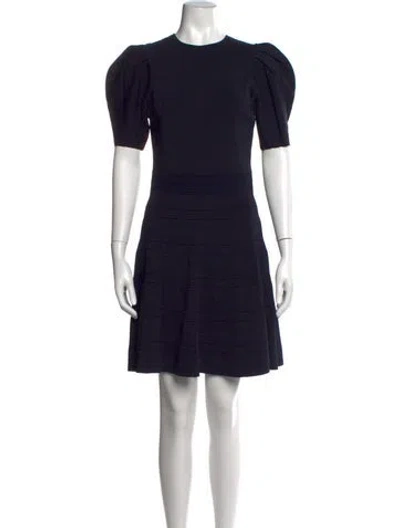 Pre-owned Ted Baker Crew Neck Mini Dress In Blue