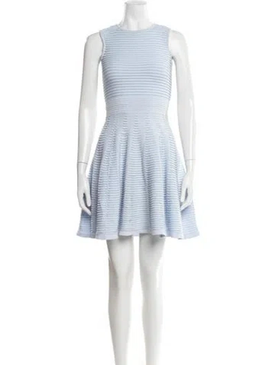 Pre-owned Ted Baker Crew Neck Mini Dress In Blue