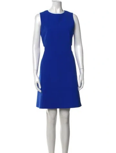 Pre-owned Ted Baker Crew Neck Mini Dress In Blue