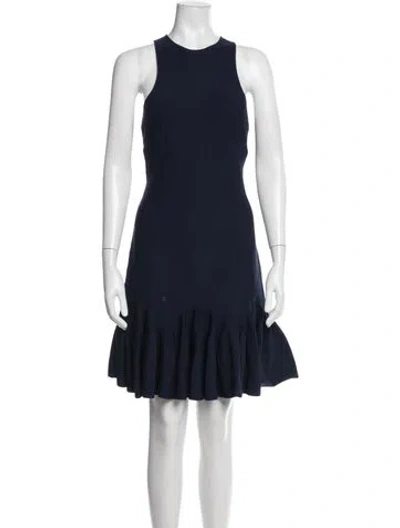 Pre-owned Ted Baker Crew Neck Mini Dress In Blue