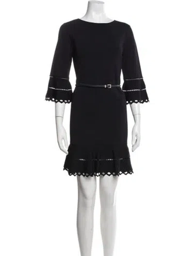 Pre-owned Ted Baker Crew Neck Mini Dress In Blue