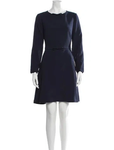 Pre-owned Ted Baker Crew Neck Mini Dress In Blue