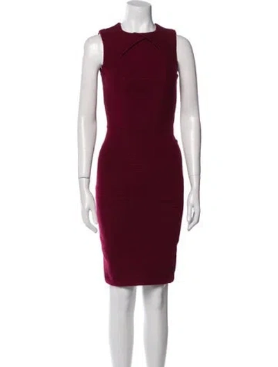 Pre-owned Ted Baker Crew Neck Mini Dress In Burgundy