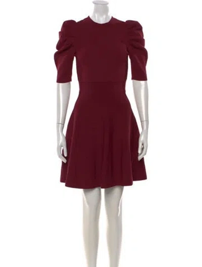 Pre-owned Ted Baker Crew Neck Mini Dress In Burgundy