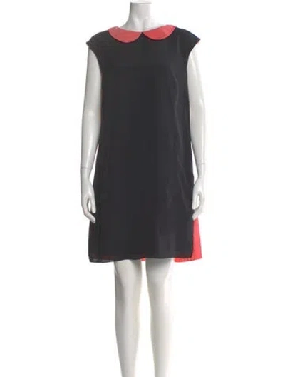 Pre-owned Ted Baker Crew Neck Mini Dress In Gray