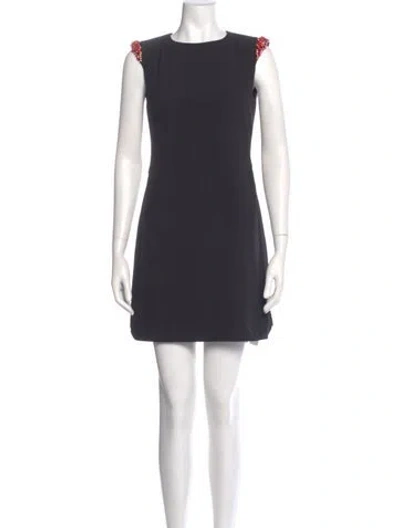 Pre-owned Ted Baker Crew Neck Mini Dress In Gray