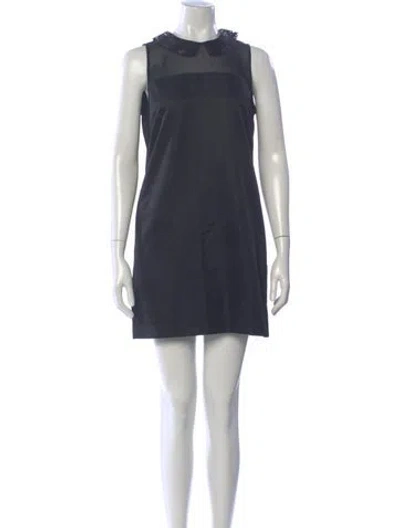 Pre-owned Ted Baker Crew Neck Mini Dress In Gray