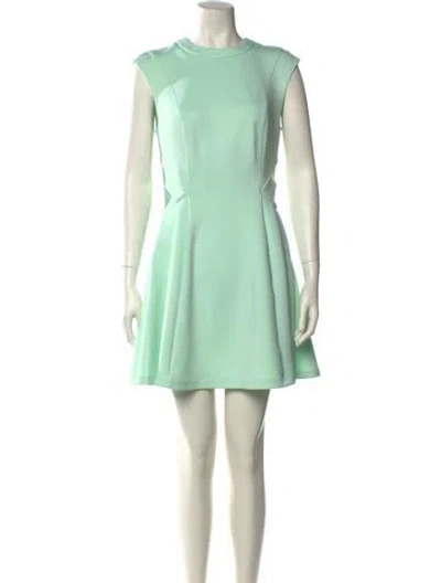 Pre-owned Ted Baker Crew Neck Mini Dress In Green