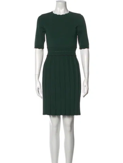 Pre-owned Ted Baker Crew Neck Mini Dress In Green
