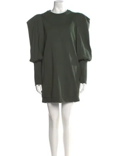 Pre-owned Ted Baker Crew Neck Mini Dress In Green