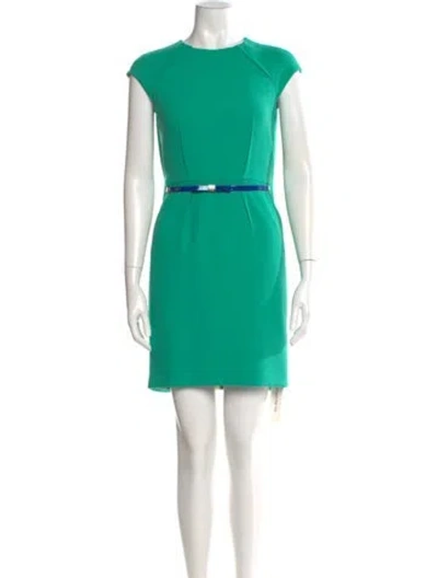 Pre-owned Ted Baker Crew Neck Mini Dress In Green