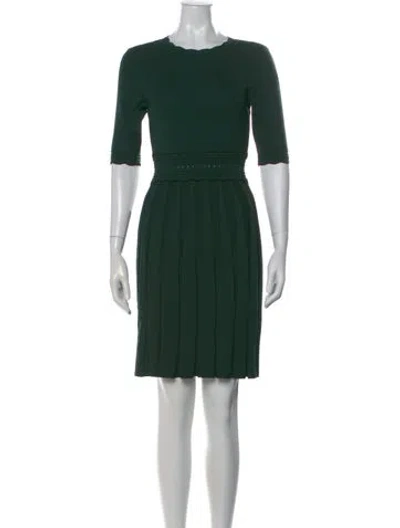 Pre-owned Ted Baker Crew Neck Mini Dress In Green