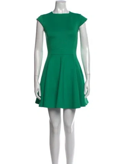 Pre-owned Ted Baker Crew Neck Mini Dress In Green
