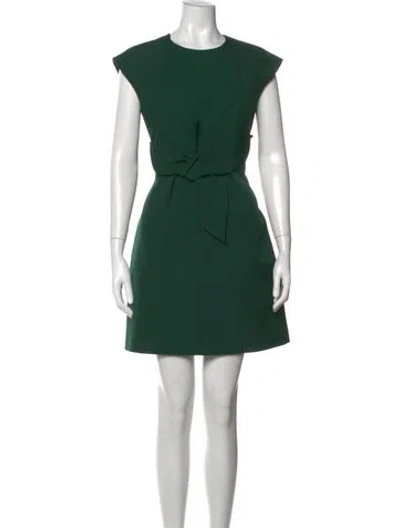 Pre-owned Ted Baker Crew Neck Mini Dress In Green