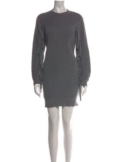 Pre-owned Ted Baker Crew Neck Mini Dress In Grey