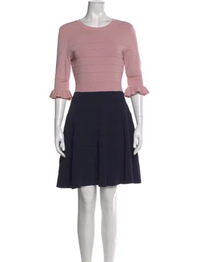 Pre-owned Ted Baker Crew Neck Mini Dress In Multi