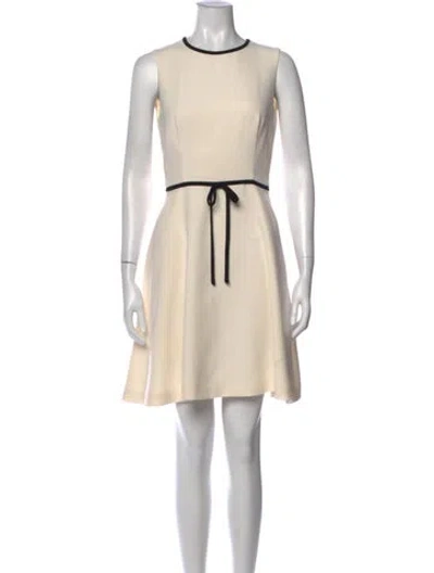 Pre-owned Ted Baker Crew Neck Mini Dress In Neutral
