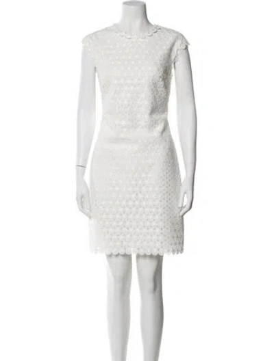 Pre-owned Ted Baker Crew Neck Mini Dress In Neutral
