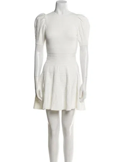 Pre-owned Ted Baker Crew Neck Mini Dress In Neutral