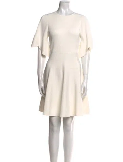 Pre-owned Ted Baker Crew Neck Mini Dress In Neutral