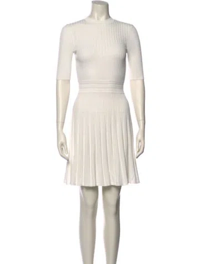 Pre-owned Ted Baker Crew Neck Mini Dress In Neutral