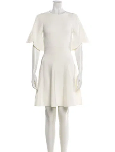 Pre-owned Ted Baker Crew Neck Mini Dress In Neutral