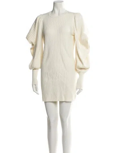 Pre-owned Ted Baker Crew Neck Mini Dress In Neutral
