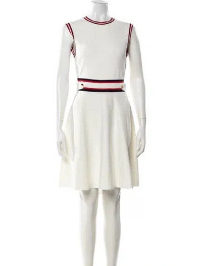 Pre-owned Ted Baker Crew Neck Mini Dress In Neutral