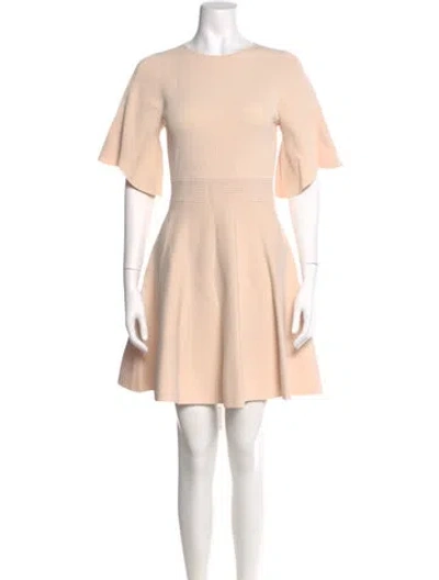 Pre-owned Ted Baker Crew Neck Mini Dress In Neutral