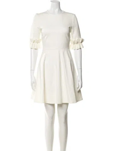Pre-owned Ted Baker Crew Neck Mini Dress In Neutral