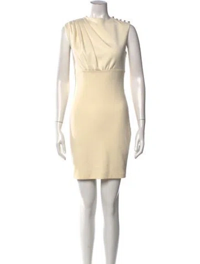 Pre-owned Ted Baker Crew Neck Mini Dress In Neutral