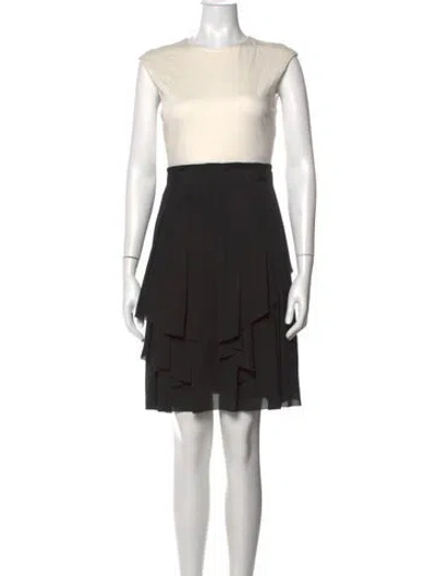 Pre-owned Ted Baker Crew Neck Mini Dress In Neutral