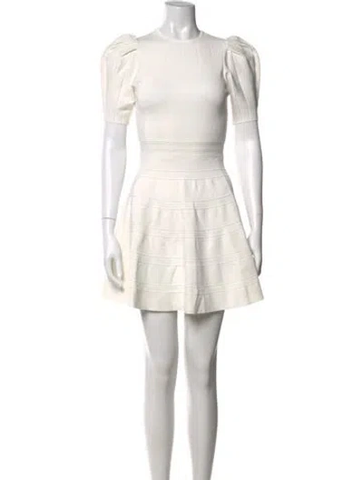 Pre-owned Ted Baker Crew Neck Mini Dress In Neutrals