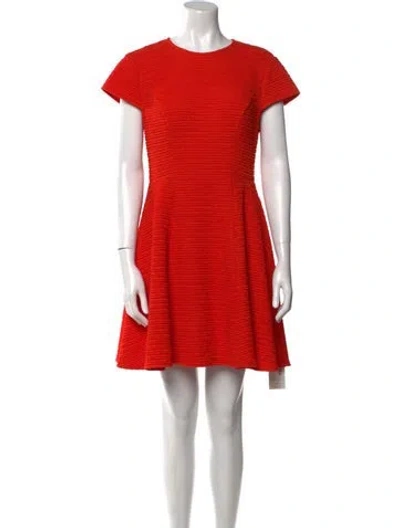 Pre-owned Ted Baker Crew Neck Mini Dress In Orange