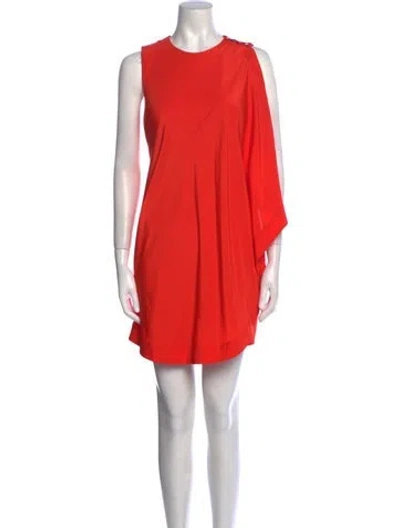 Pre-owned Ted Baker Crew Neck Mini Dress In Orange