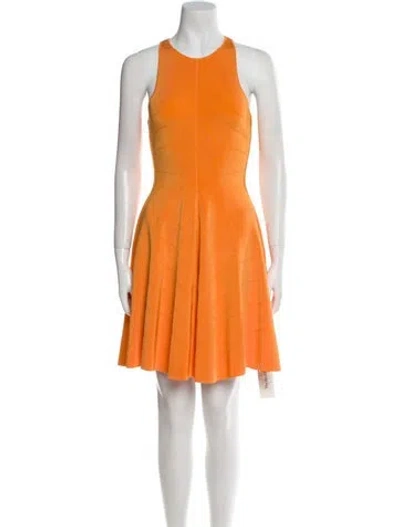 Pre-owned Ted Baker Crew Neck Mini Dress In Orange