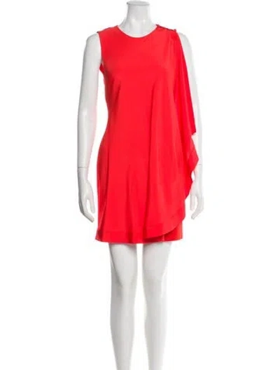 Pre-owned Ted Baker Crew Neck Mini Dress In Orange