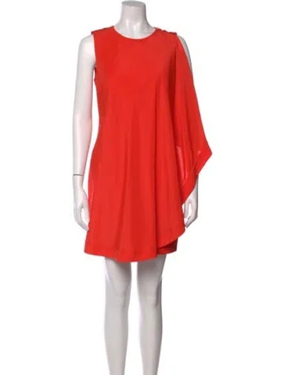 Pre-owned Ted Baker Crew Neck Mini Dress In Orange