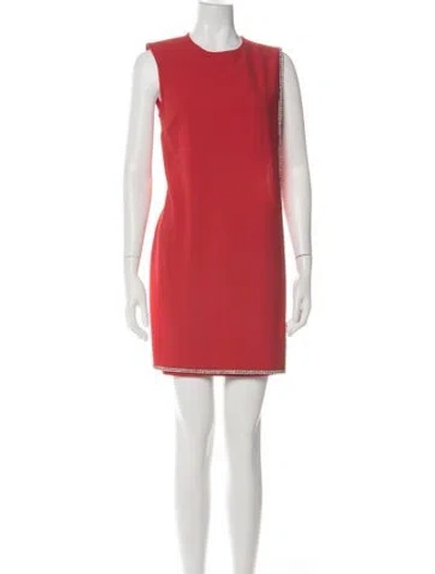 Pre-owned Ted Baker Crew Neck Mini Dress In Orange