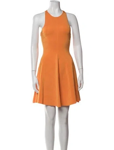 Pre-owned Ted Baker Crew Neck Mini Dress In Orange