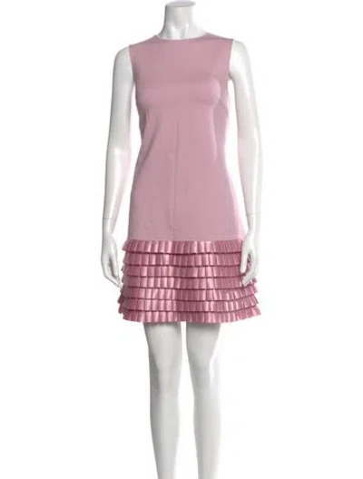 Pre-owned Ted Baker Crew Neck Mini Dress In Pink