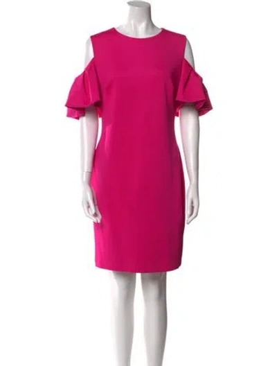 Pre-owned Ted Baker Crew Neck Mini Dress In Pink