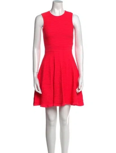 Pre-owned Ted Baker Crew Neck Mini Dress In Pink