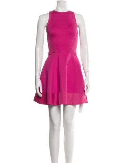 Pre-owned Ted Baker Crew Neck Mini Dress In Pink
