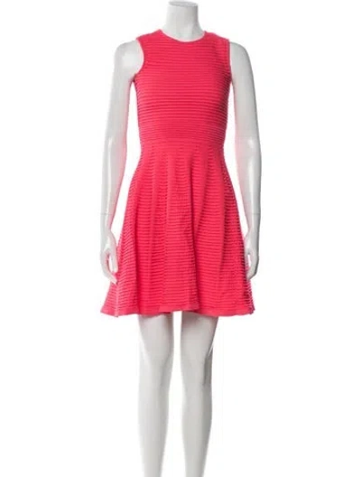 Pre-owned Ted Baker Crew Neck Mini Dress In Pink