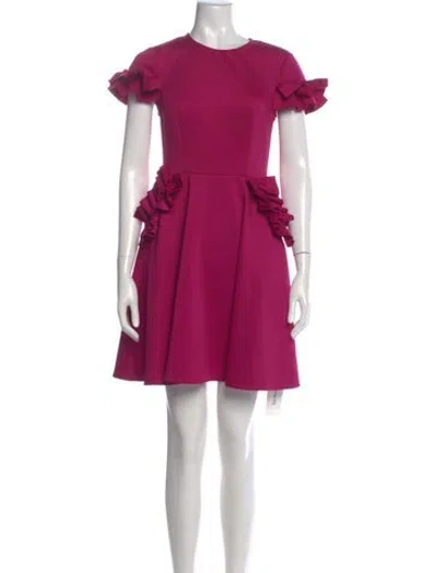 Pre-owned Ted Baker Crew Neck Mini Dress In Pink