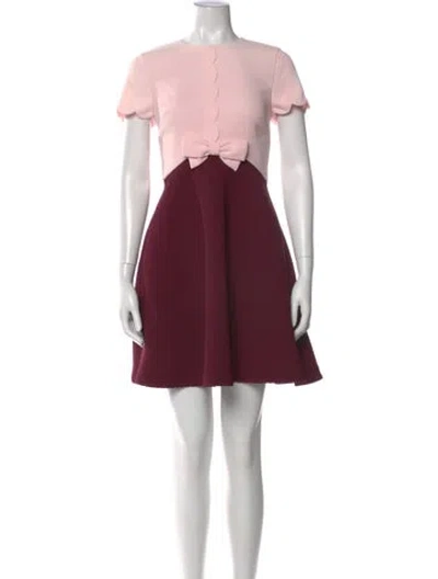 Pre-owned Ted Baker Crew Neck Mini Dress In Pink