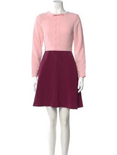 Pre-owned Ted Baker Crew Neck Mini Dress In Pink