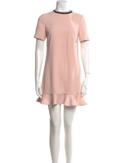 Pre-owned Ted Baker Crew Neck Mini Dress In Pink