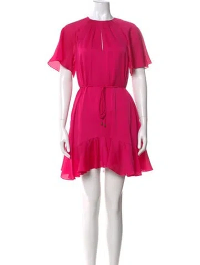 Pre-owned Ted Baker Crew Neck Mini Dress In Pink